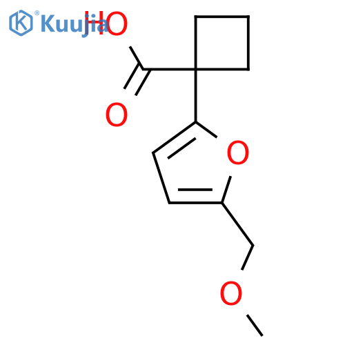 1-5-(methoxymethyl)furan-2-ylcyclobutane-1-carboxylic acid structure