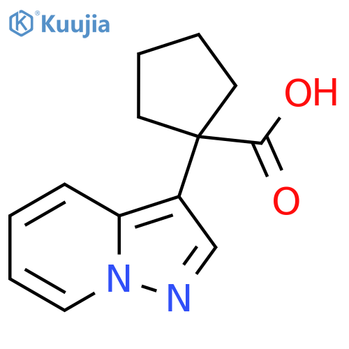 1-{pyrazolo1,5-apyridin-3-yl}cyclopentane-1-carboxylic acid structure