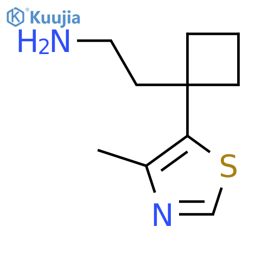 2-1-(4-methyl-1,3-thiazol-5-yl)cyclobutylethan-1-amine structure
