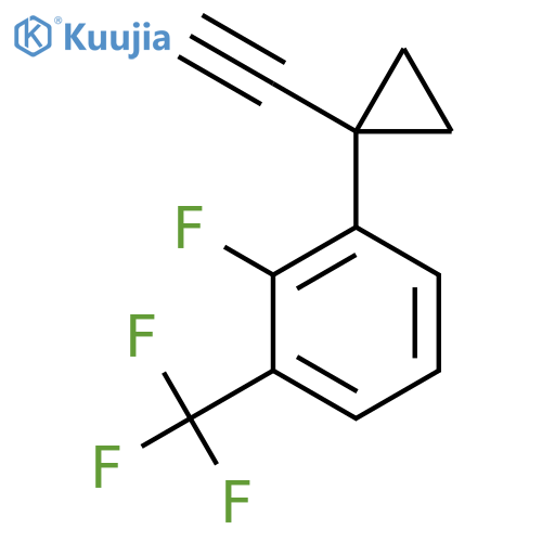 1-(1-ethynylcyclopropyl)-2-fluoro-3-(trifluoromethyl)benzene structure