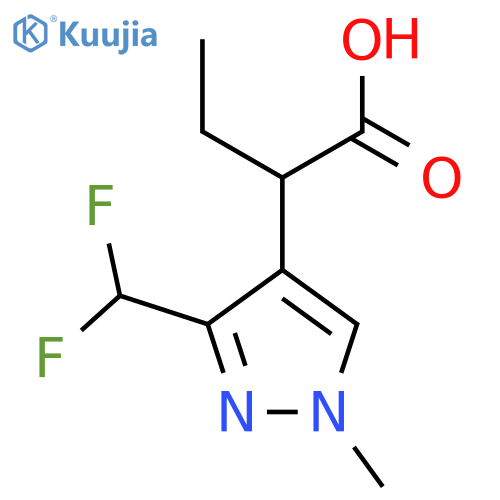 2-3-(difluoromethyl)-1-methyl-1H-pyrazol-4-ylbutanoic acid structure