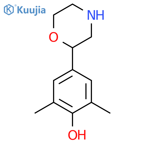 2,6-dimethyl-4-(morpholin-2-yl)phenol structure