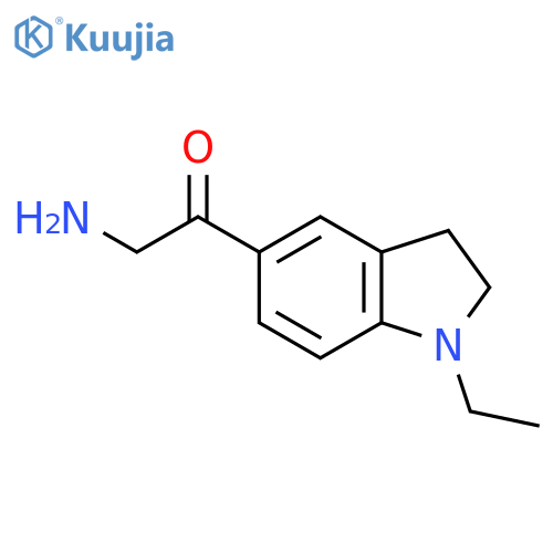 2-amino-1-(1-ethyl-2,3-dihydro-1H-indol-5-yl)ethan-1-one structure