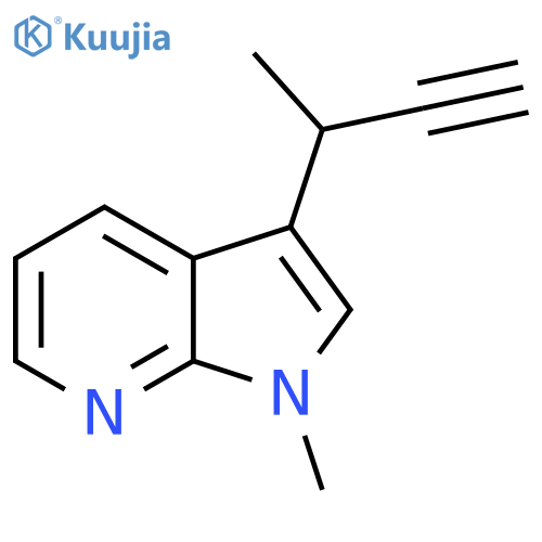 3-(but-3-yn-2-yl)-1-methyl-1H-pyrrolo2,3-bpyridine structure