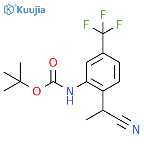 tert-butyl N-2-(1-cyanoethyl)-5-(trifluoromethyl)phenylcarbamate structure