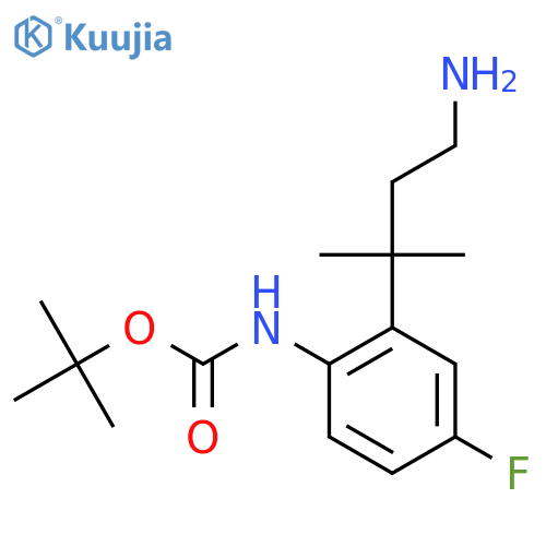 tert-butyl N-2-(4-amino-2-methylbutan-2-yl)-4-fluorophenylcarbamate structure