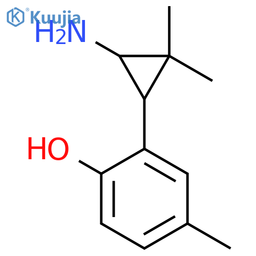 2-(3-amino-2,2-dimethylcyclopropyl)-4-methylphenol structure