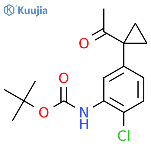 tert-butyl N-5-(1-acetylcyclopropyl)-2-chlorophenylcarbamate structure