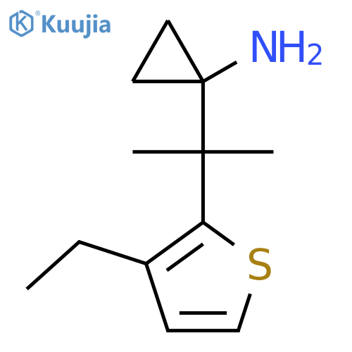 1-2-(3-ethylthiophen-2-yl)propan-2-ylcyclopropan-1-amine structure