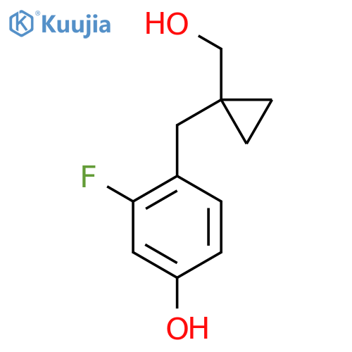 3-fluoro-4-{1-(hydroxymethyl)cyclopropylmethyl}phenol structure