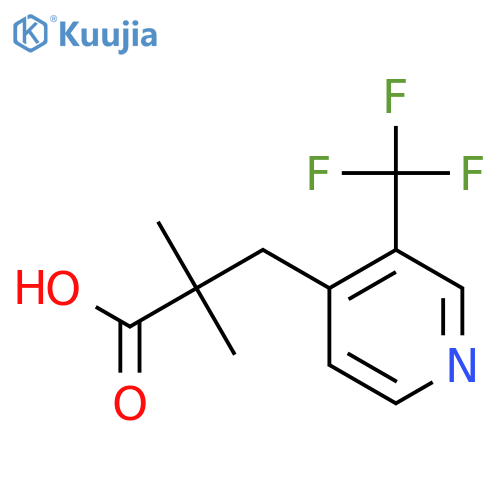 2,2-dimethyl-3-3-(trifluoromethyl)pyridin-4-ylpropanoic acid structure