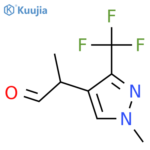 2-1-methyl-3-(trifluoromethyl)-1H-pyrazol-4-ylpropanal structure