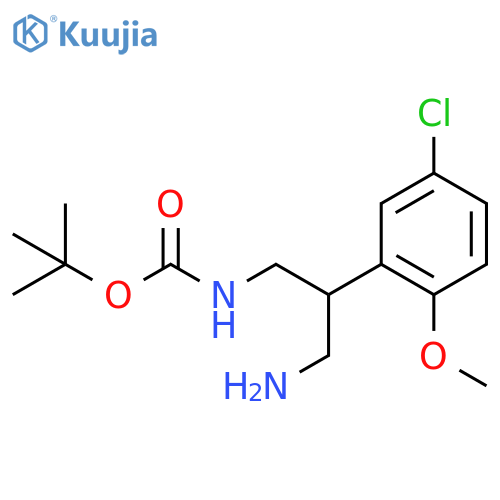 tert-butyl N-3-amino-2-(5-chloro-2-methoxyphenyl)propylcarbamate structure