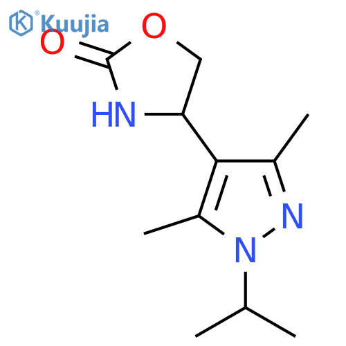 4-3,5-dimethyl-1-(propan-2-yl)-1H-pyrazol-4-yl-1,3-oxazolidin-2-one structure