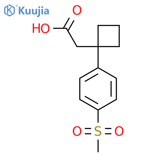 2-1-(4-methanesulfonylphenyl)cyclobutylacetic acid structure