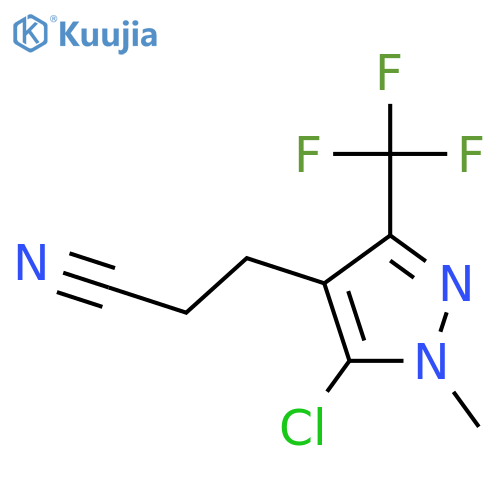 3-[5-chloro-1-methyl-3-(trifluoromethyl)-1H-pyrazol-4-yl]propanenitrile structure