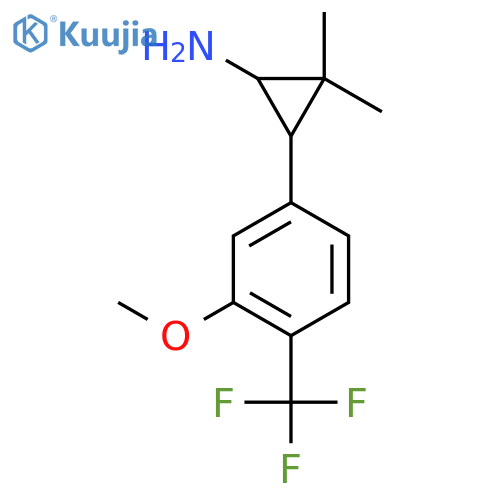 3-3-methoxy-4-(trifluoromethyl)phenyl-2,2-dimethylcyclopropan-1-amine structure
