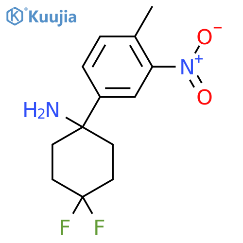 4,4-difluoro-1-(4-methyl-3-nitrophenyl)cyclohexan-1-amine structure