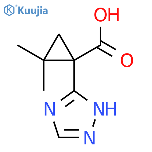 2,2-dimethyl-1-(1H-1,2,4-triazol-3-yl)cyclopropane-1-carboxylic acid structure
