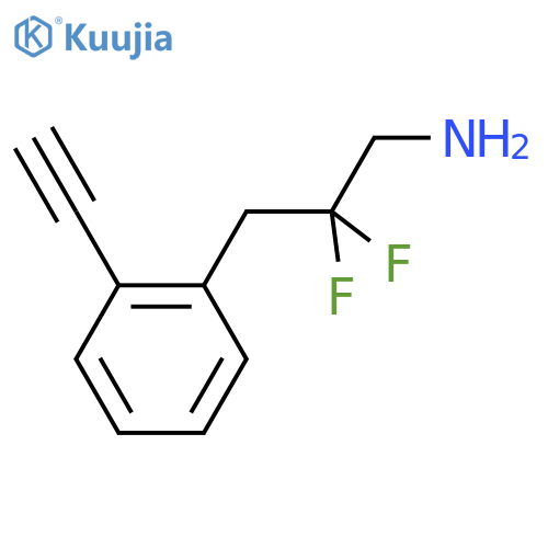 3-(2-ethynylphenyl)-2,2-difluoropropan-1-amine structure