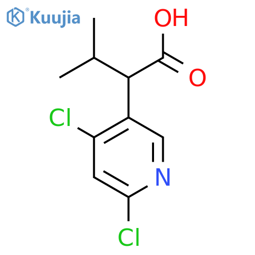 2-(4,6-dichloropyridin-3-yl)-3-methylbutanoic acid structure