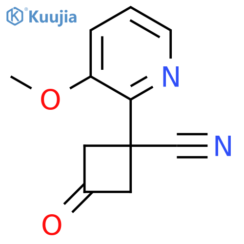 1-(3-methoxypyridin-2-yl)-3-oxocyclobutane-1-carbonitrile structure