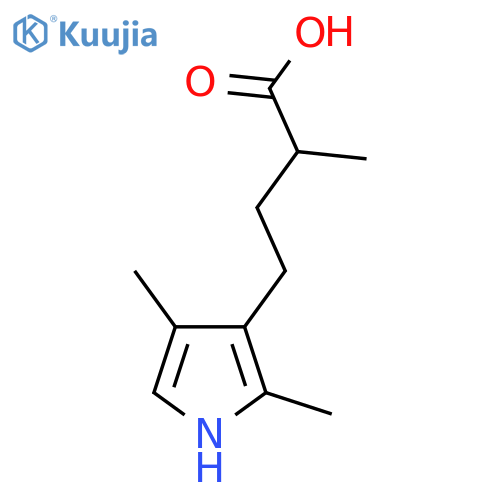 4-(2,4-dimethyl-1H-pyrrol-3-yl)-2-methylbutanoic acid structure