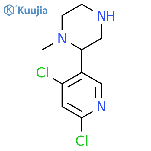 2-(4,6-dichloropyridin-3-yl)-1-methylpiperazine structure