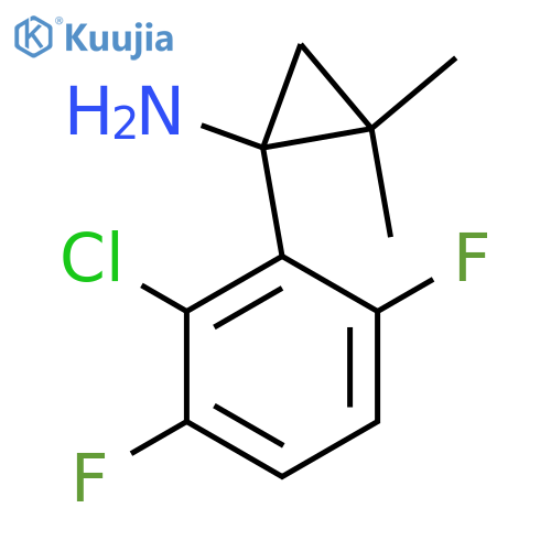 1-(2-chloro-3,6-difluorophenyl)-2,2-dimethylcyclopropan-1-amine structure