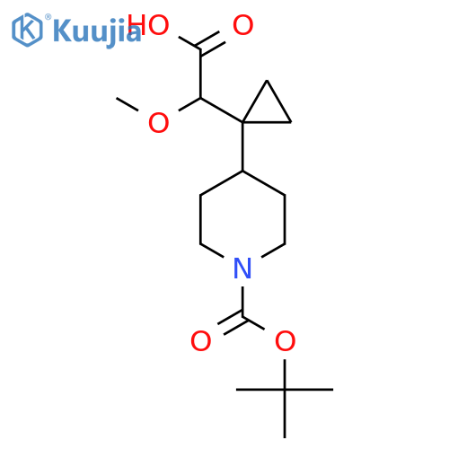2-(1-{1-(tert-butoxy)carbonylpiperidin-4-yl}cyclopropyl)-2-methoxyacetic acid structure