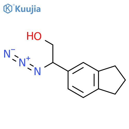 2-azido-2-(2,3-dihydro-1H-inden-5-yl)ethan-1-ol structure