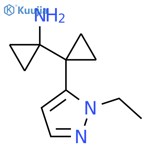 1-1-(1-ethyl-1H-pyrazol-5-yl)cyclopropylcyclopropan-1-amine structure