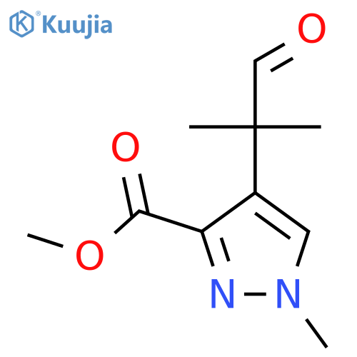 methyl 1-methyl-4-(2-methyl-1-oxopropan-2-yl)-1H-pyrazole-3-carboxylate structure