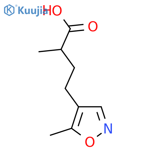 2-methyl-4-(5-methyl-1,2-oxazol-4-yl)butanoic acid structure