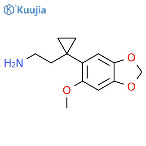 2-1-(6-methoxy-1,3-dioxaindan-5-yl)cyclopropylethan-1-amine structure