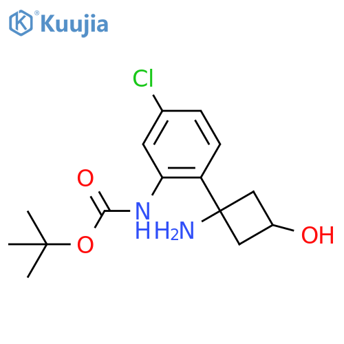 tert-butyl N-2-(1-amino-3-hydroxycyclobutyl)-5-chlorophenylcarbamate structure