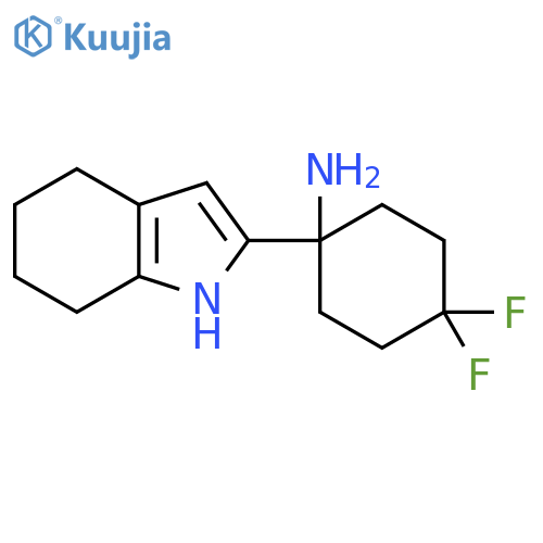 4,4-difluoro-1-(4,5,6,7-tetrahydro-1H-indol-2-yl)cyclohexan-1-amine structure