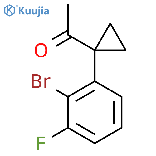 1-1-(2-bromo-3-fluorophenyl)cyclopropylethan-1-one structure