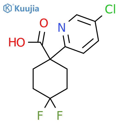 1-(5-chloropyridin-2-yl)-4,4-difluorocyclohexane-1-carboxylic acid structure