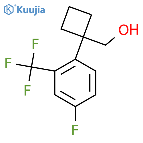 {1-4-fluoro-2-(trifluoromethyl)phenylcyclobutyl}methanol structure