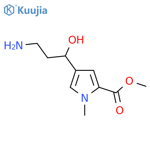 methyl 4-(3-amino-1-hydroxypropyl)-1-methyl-1H-pyrrole-2-carboxylate structure