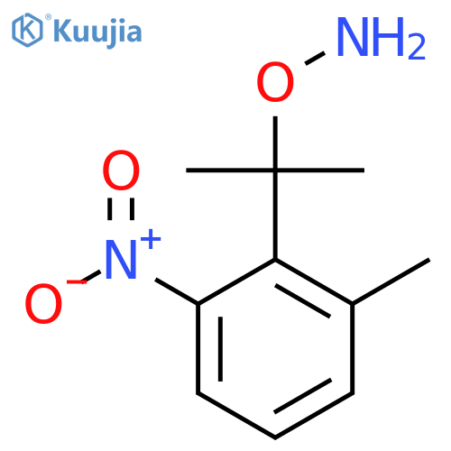 O-2-(2-methyl-6-nitrophenyl)propan-2-ylhydroxylamine structure