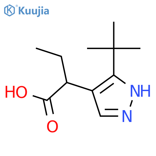 2-(3-tert-butyl-1H-pyrazol-4-yl)butanoic acid structure