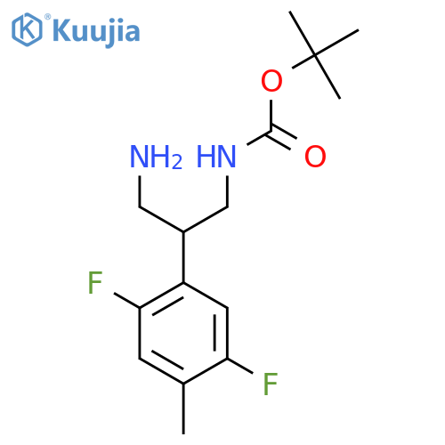 tert-butyl N-3-amino-2-(2,5-difluoro-4-methylphenyl)propylcarbamate structure