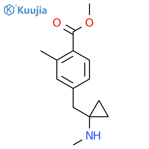 methyl 2-methyl-4-{1-(methylamino)cyclopropylmethyl}benzoate structure