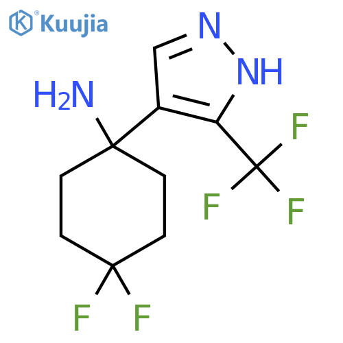 4,4-difluoro-1-3-(trifluoromethyl)-1H-pyrazol-4-ylcyclohexan-1-amine structure