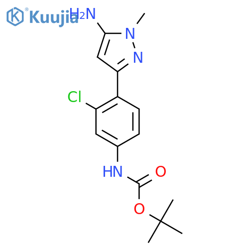 tert-butyl N-4-(5-amino-1-methyl-1H-pyrazol-3-yl)-3-chlorophenylcarbamate structure