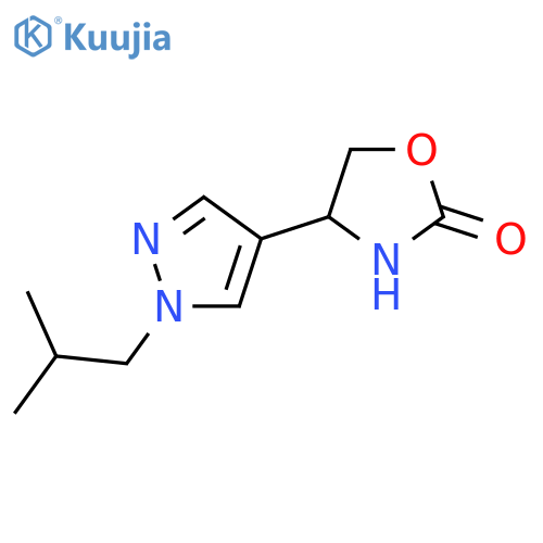 4-1-(2-methylpropyl)-1H-pyrazol-4-yl-1,3-oxazolidin-2-one structure