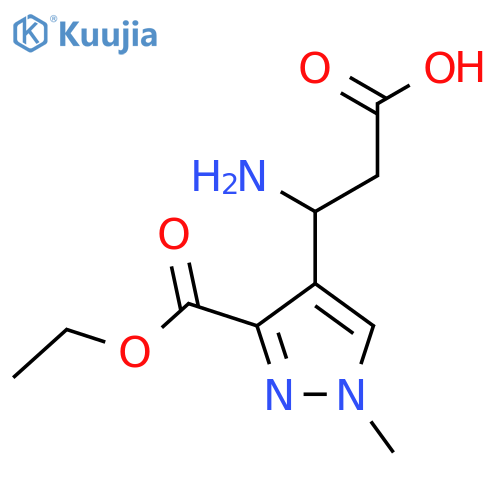 3-amino-3-3-(ethoxycarbonyl)-1-methyl-1H-pyrazol-4-ylpropanoic acid structure