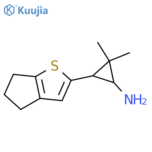 3-{4H,5H,6H-cyclopentabthiophen-2-yl}-2,2-dimethylcyclopropan-1-amine structure